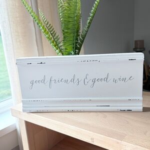Good Friends & Good Wine rustic wood sign  -  Quill to Paper by Sixtrees